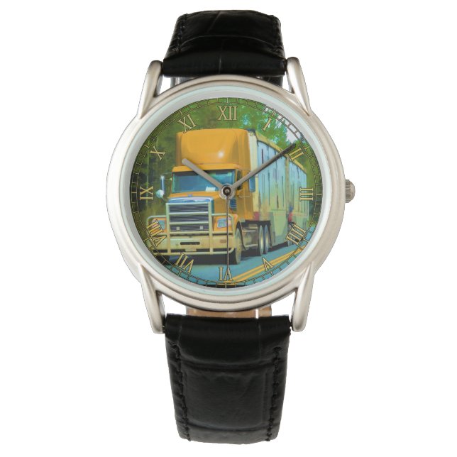 Yellow Lorry Freight Truck #Gift Watch Range (Front)