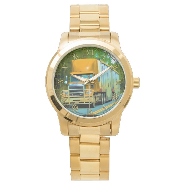Yellow Lorry Freight Truck #Gift Watch Range (Front)