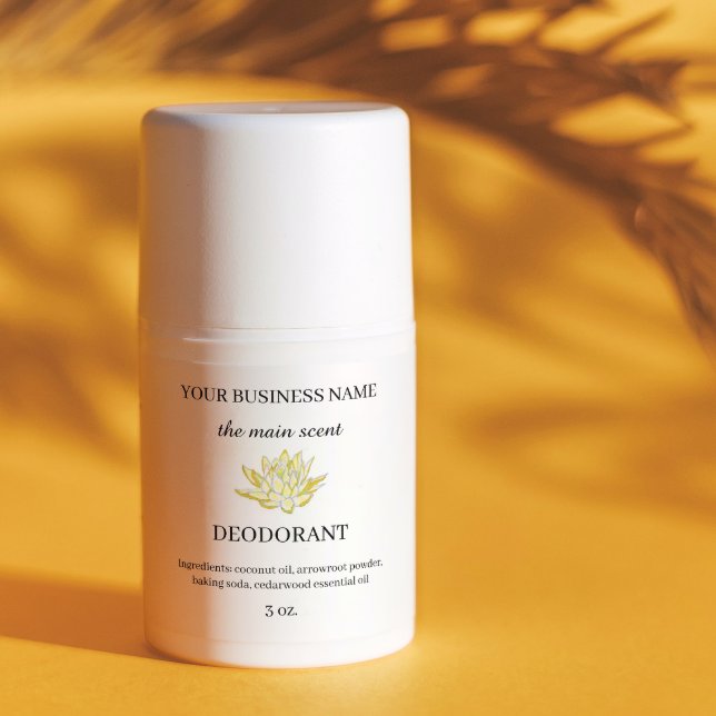 Yellow lotus deodorant sticker label (Creator Uploaded)