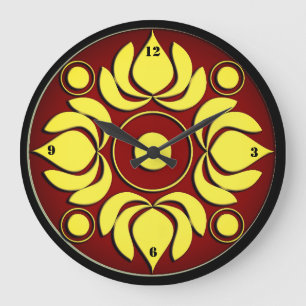 yellow lotus large clock