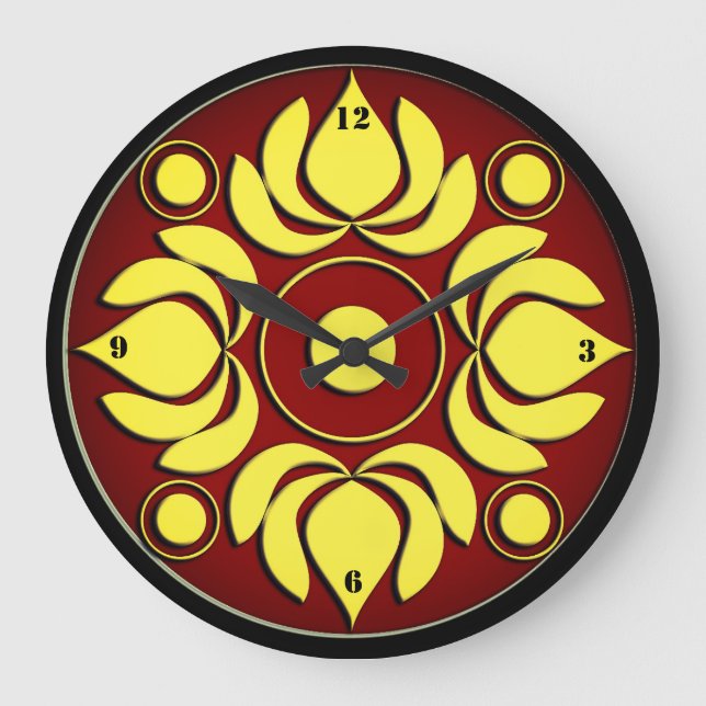 yellow lotus large clock (Front)