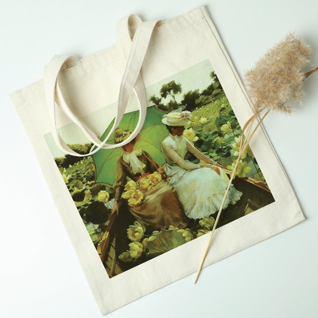 Yellow Lotus Lilies Charles Courtney Curran Tote Bag (Creator Uploaded)