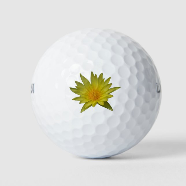 Yellow Lotus Waterlily Golf Balls (Front)