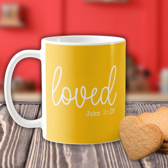 Yellow Love Faith Quote minimalist Coffee Mug (Creator Uploaded)