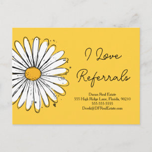 Yellow love referral real estate marketing sell po postcard