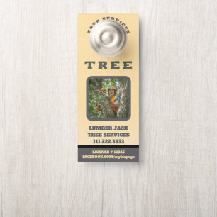 *~* Yellow Lumber QR Jack TREE Tree Services Door Hanger