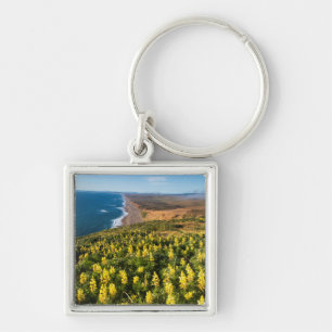 Yellow Lupine Above Point Reyes Beach At Point Key Ring