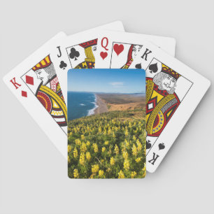 Yellow Lupine Above Point Reyes Beach At Point Playing Cards