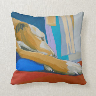 Yellow lurcher cushion