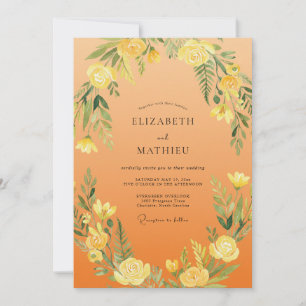 Yellow Lush Foliage Romance Wedding Invitation