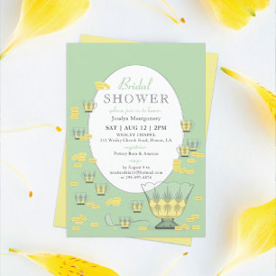 Yellow Macarons & Crystal Punch Set Bridal Shower Invitation