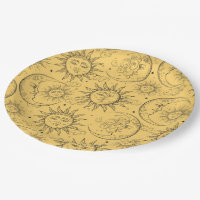 Yellow Magic Vintage Celestial Sun Moon Stars