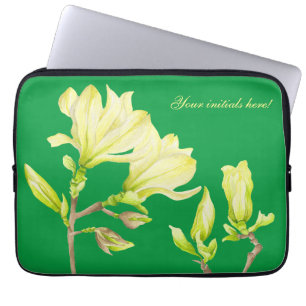 Yellow Magnolias on a Laptop Sleeve