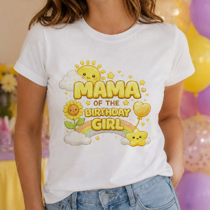 Yellow Mama of the Birthday Girl Womens T-Shirt