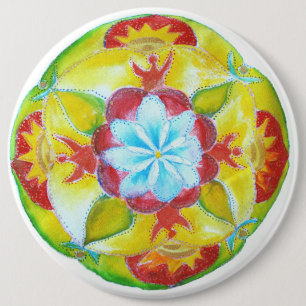 Yellow Mandala Art 6 Cm Round Badge