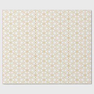 Yellow mandala geometry wrapping paper