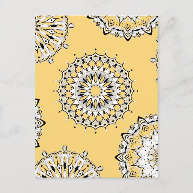 Yellow Mandalas 1 Postcard (Front)