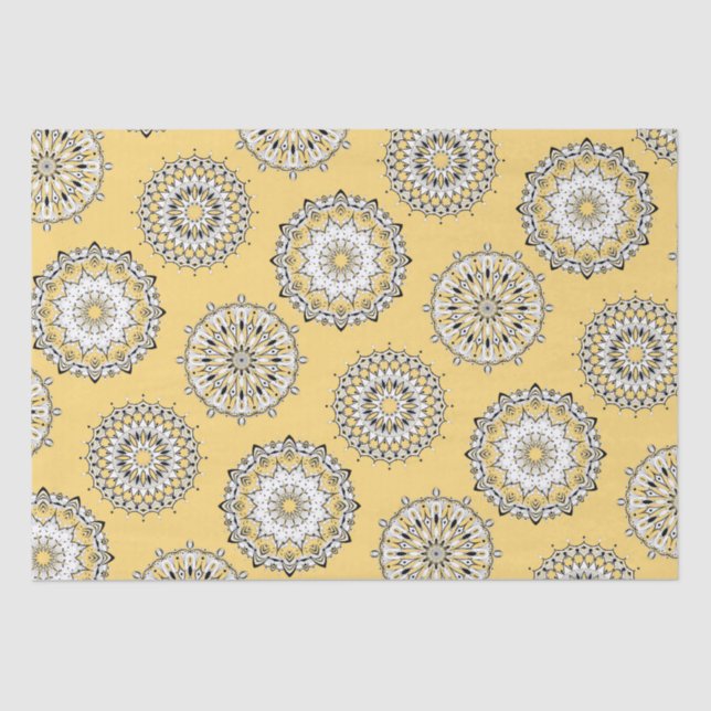 Yellow Mandalas Tissue Paper (Front)