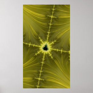 Yellow Mandelbrot Railroad Fractal Abstract Art Poster