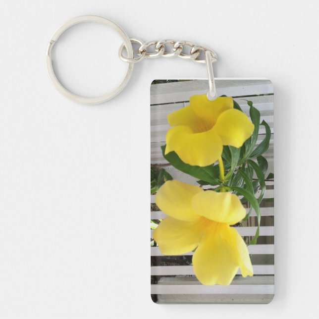 Yellow Mandevilla Acrylic Keychain (Front)