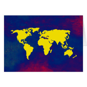 yellow map of the world