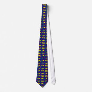 yellow map of the world tie