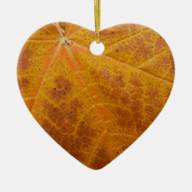 Yellow Maple Leaf Autumn Abstract Nature Ceramic Tree Decoration (Front)