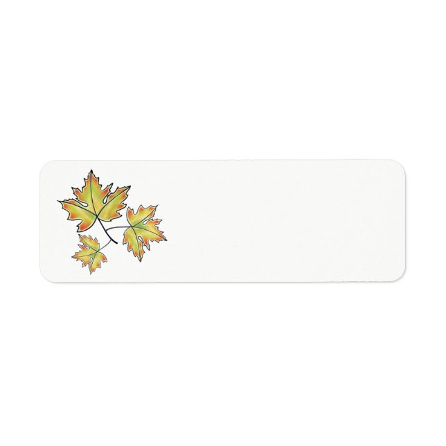 Yellow Maple Leaf Return Address Label (Front)