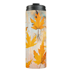 YELLOW MAPLE LEAVES THERMAL TUMBLER