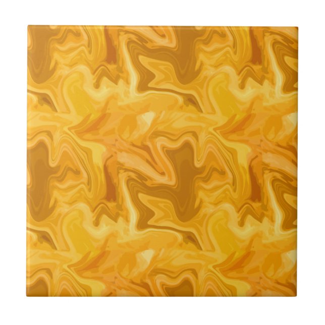 Yellow Marble Effect For Geology Lovers Art Decor Ceramic Tile (Front)