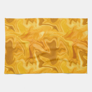 Yellow Marble Effect For Geology Lovers Art Decor Tea Towel