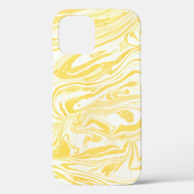 Yellow marble texture. Hand drawn Case-Mate iPhone Case (Back)