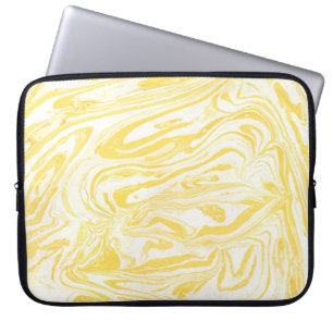Yellow marble texture. Hand drawn Laptop Sleeve