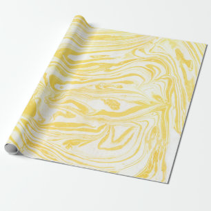 Yellow marble texture. Hand drawn Wrapping Paper