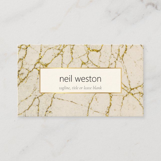 yellow marble with gold business card (Front)
