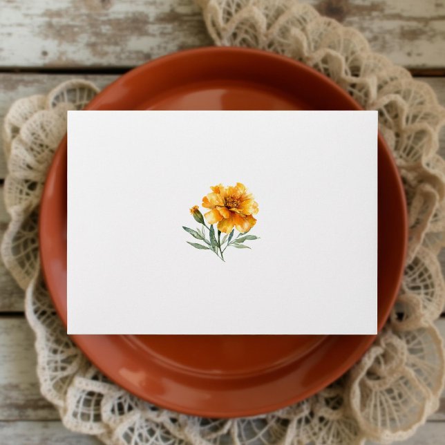 Yellow Marigold Elegant Floral Wedding Envelope (Creator Uploaded)