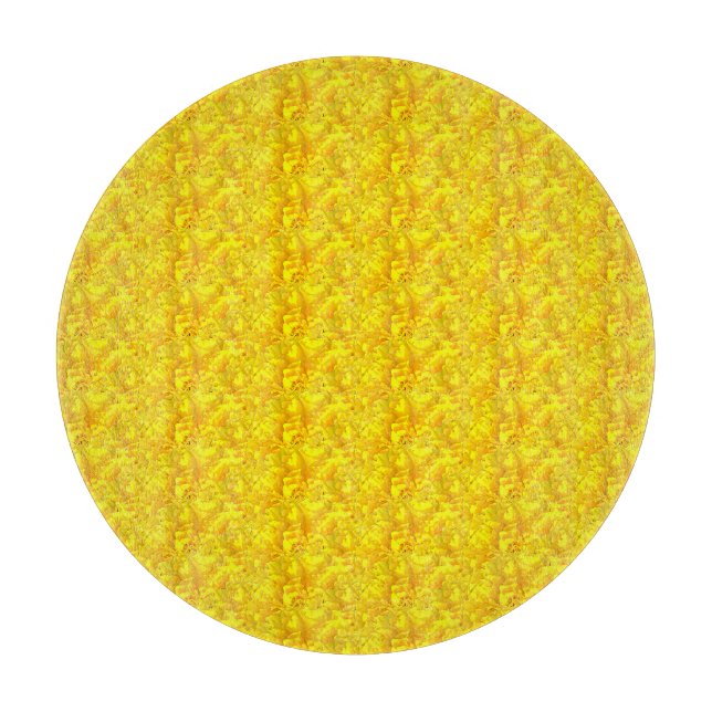 Yellow Marigold Floral Seamless Pattern Cutting Board (Front)