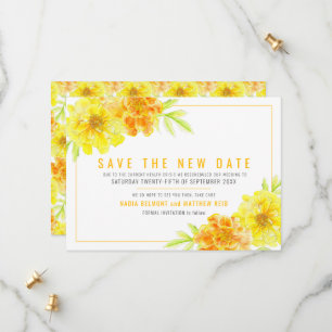 Yellow marigold save the new date wedding save the