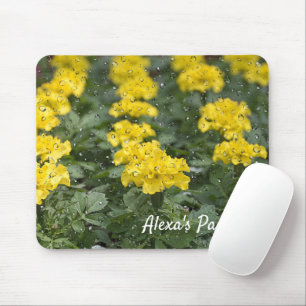 Yellow Marigold With Raindrops Mouse Pad