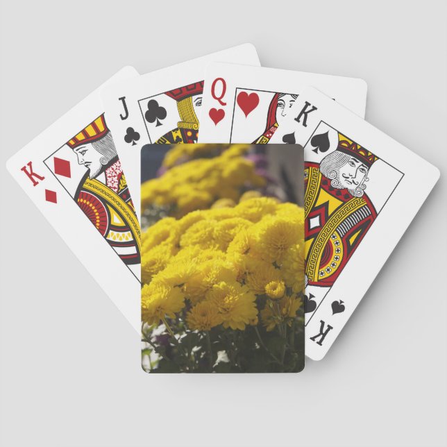 Yellow marigolds bask in sunlight playing cards (Back)