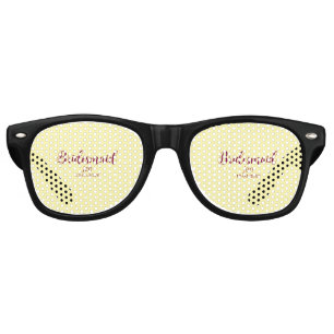 Yellow maroon bridesmaid name date stylish bride t retro sunglasses