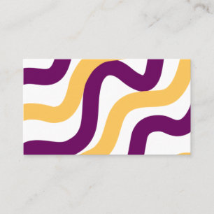 Yellow marron red curvy lines wavy pattern design business card