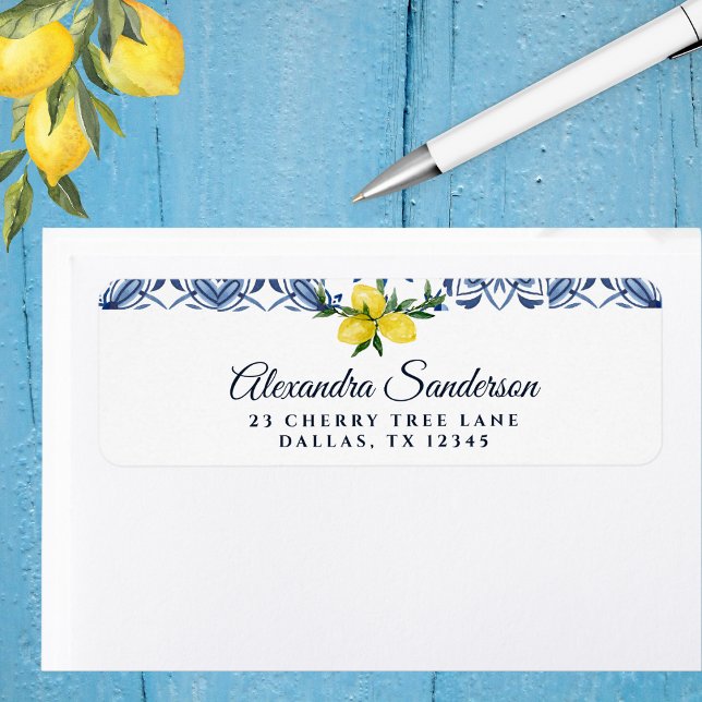 Yellow Mediterranean Lemon Return Address Label (Creator Uploaded)