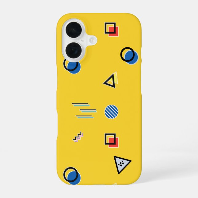 Yellow Memphis Monogram Case-Mate iPhone Case (Back)
