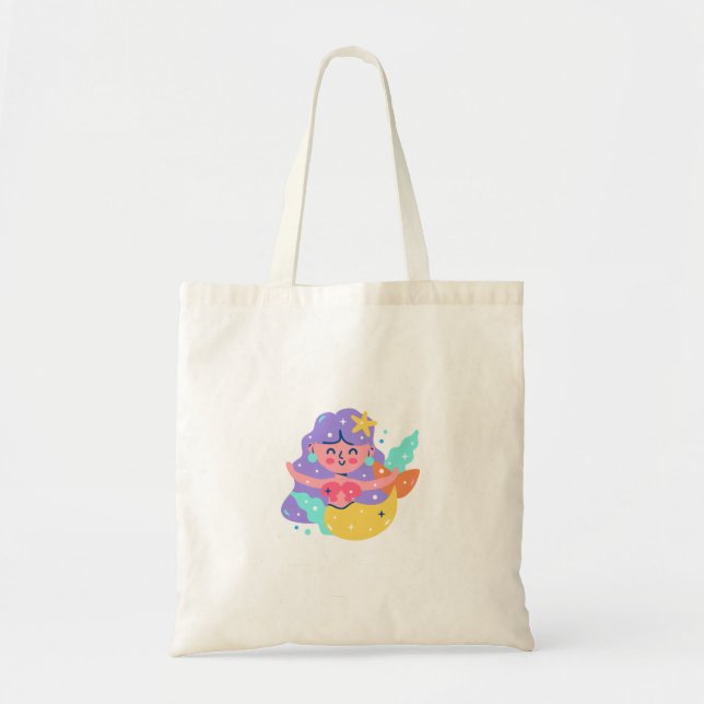 Yellow mermaid tote bag (Front)