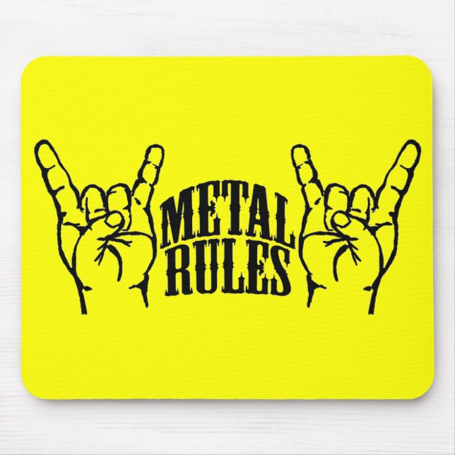 Yellow Metal Rules Mouse Pad (Front)