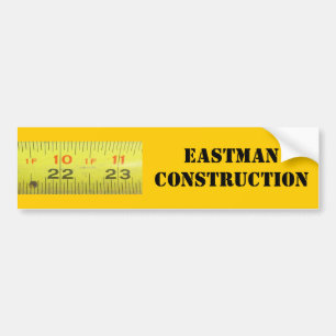 Yellow Metal Tape Measure Bumper Sticker