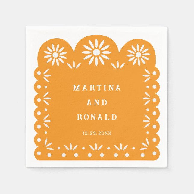 YELLOW MEXICAN PAPEL PICADO NAPKIN (Front)