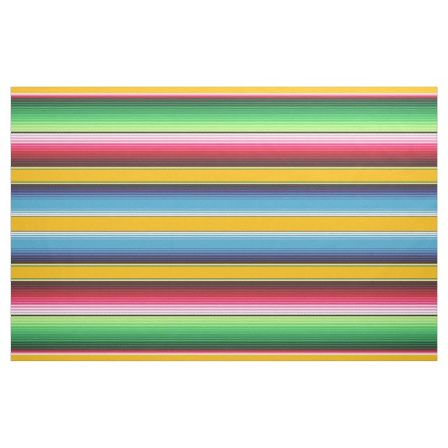 Yellow Mexican Serape Blanket Stripes Fabric (Yard)