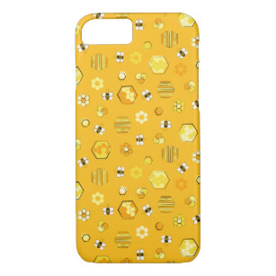 Yellow Midcentury Retro Honey Bee Pattern Case-Mate iPhone Case